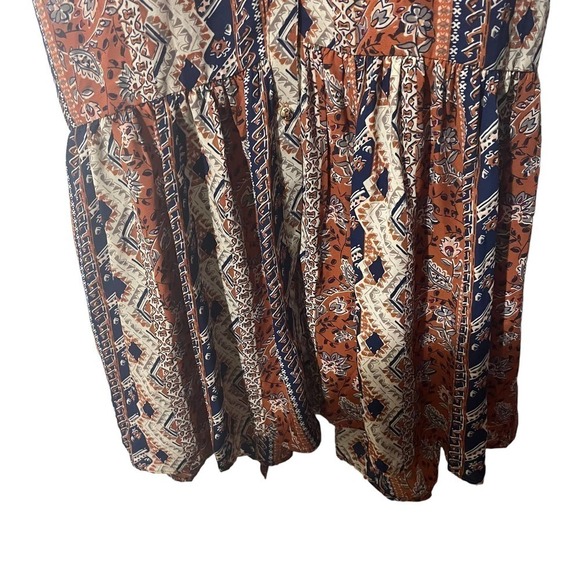 𝅺NWT ABS Boho Cottagecore Prairie Maxi Dress w/Fabric Belt - Picture 3 of 6